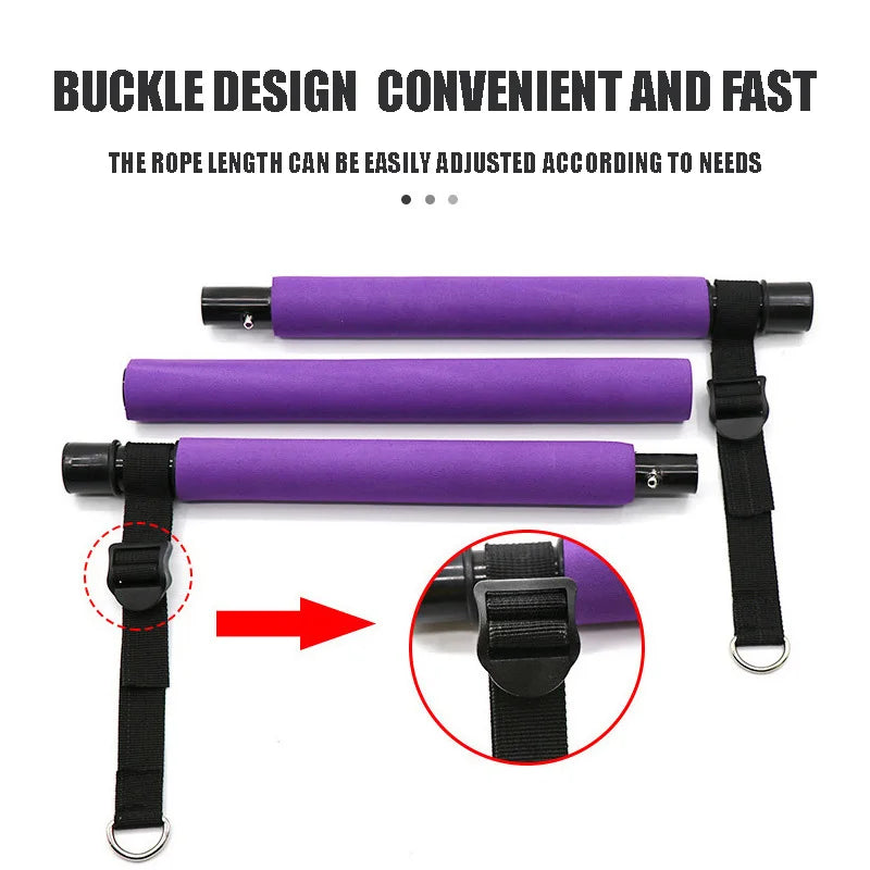 Pilates Bar Kit with Resistance Bands Stackable Band Workout Equipment