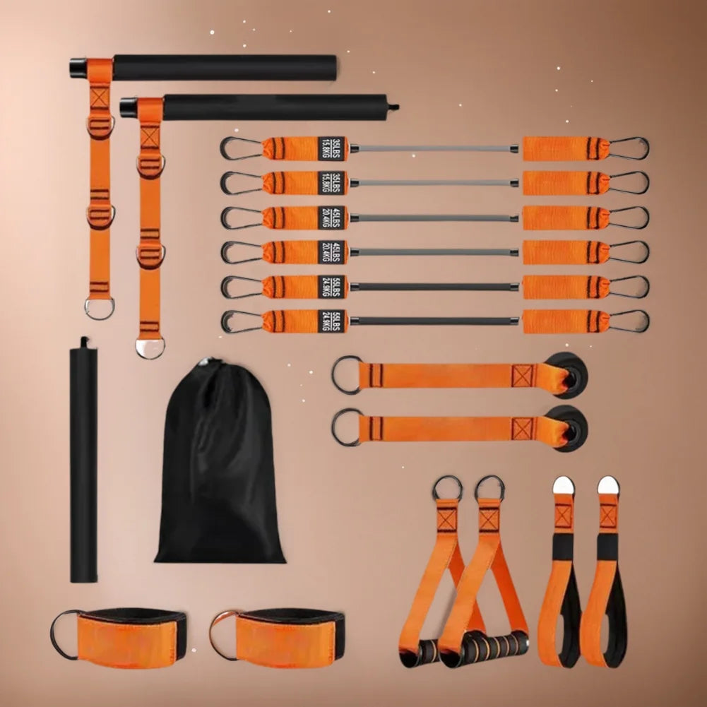 Pilates Bar Kit W/ Resistance Bands Multifunctional Pilate