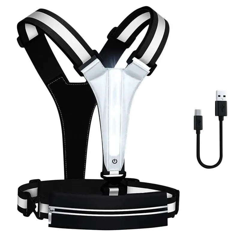 Running Light Vest USB Running Reflective Gear Light