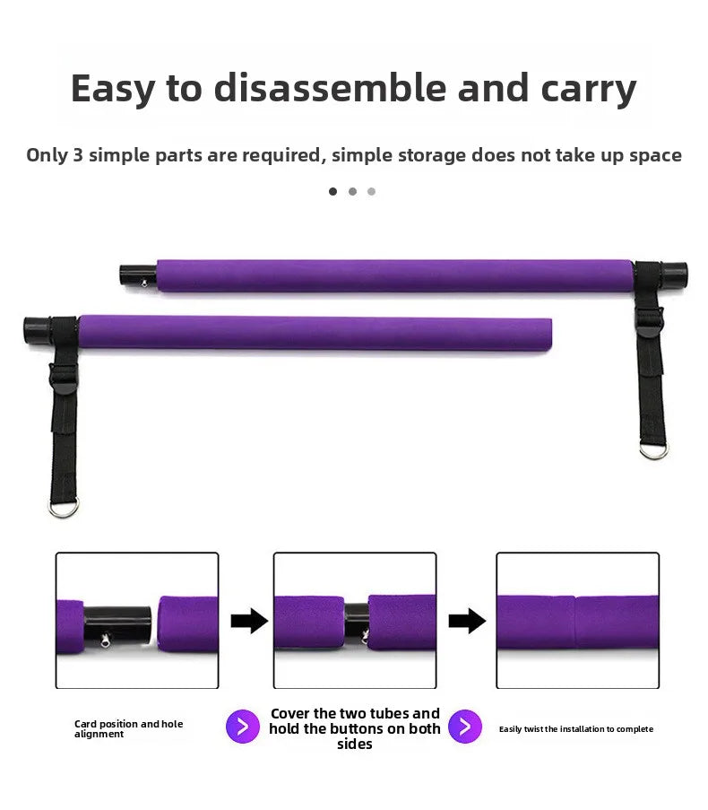 Pilates Bar Kit with Resistance Bands Stackable Band Workout Equipment