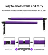 Pilates Bar Kit with Resistance Bands Stackable Band Workout Equipment