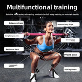 Pilates Bar Kit with Resistance Bands Stackable Band Workout Equipment