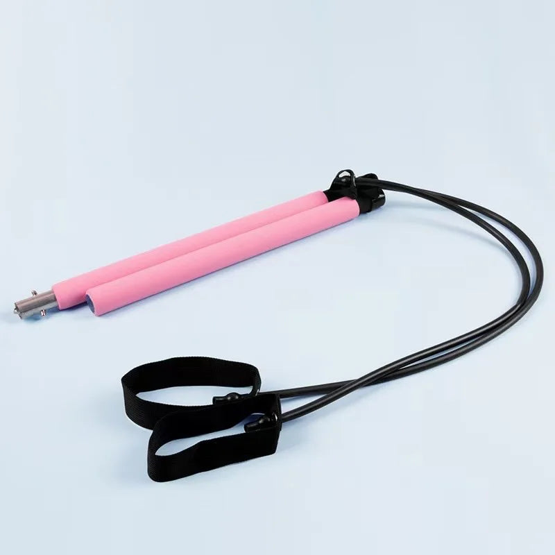 Pilates Bar Kit with Resistance Bands Stackable Band Workout Equipment